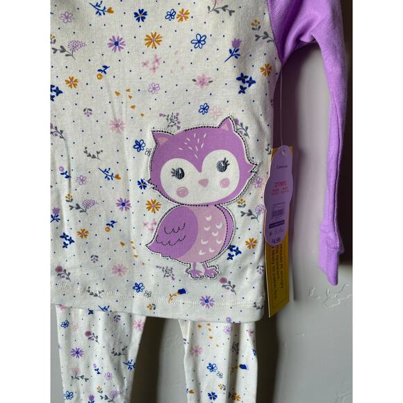 Wonder Nation 2 Piece Purple Owl Pajama Set- Size 2t - Picture 2 of 2